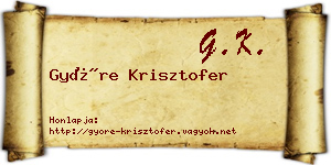 Györe Krisztofer névjegykártya